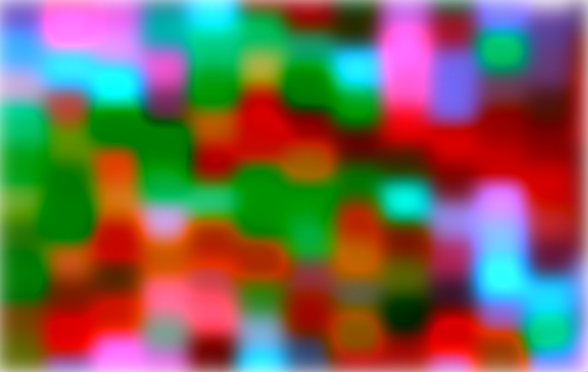 Colorful blurry dots flickering on the screen.