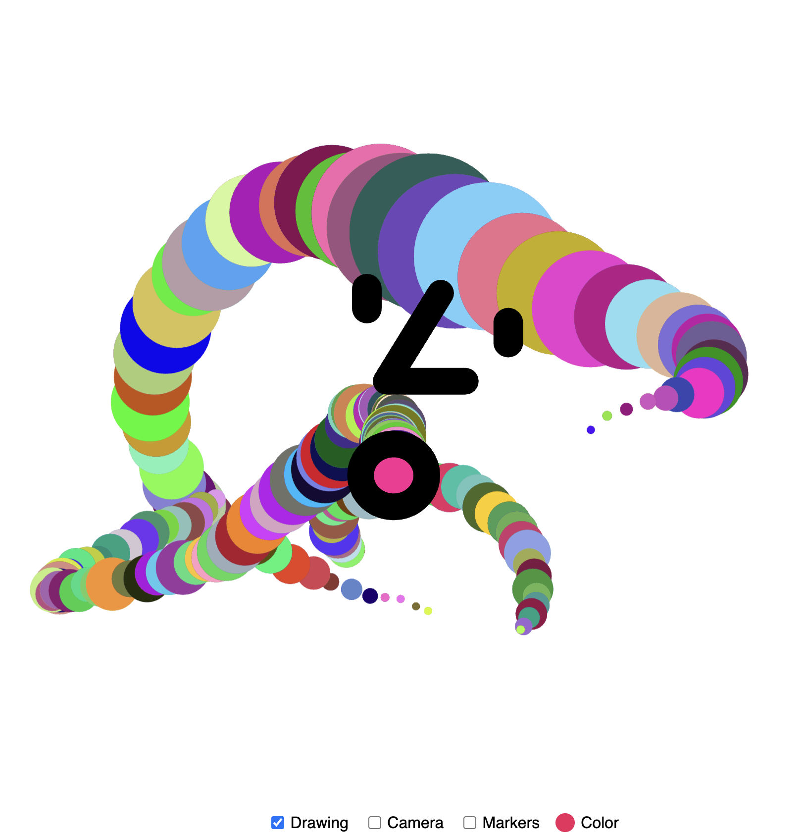 Colorful drawing result of the face painter.