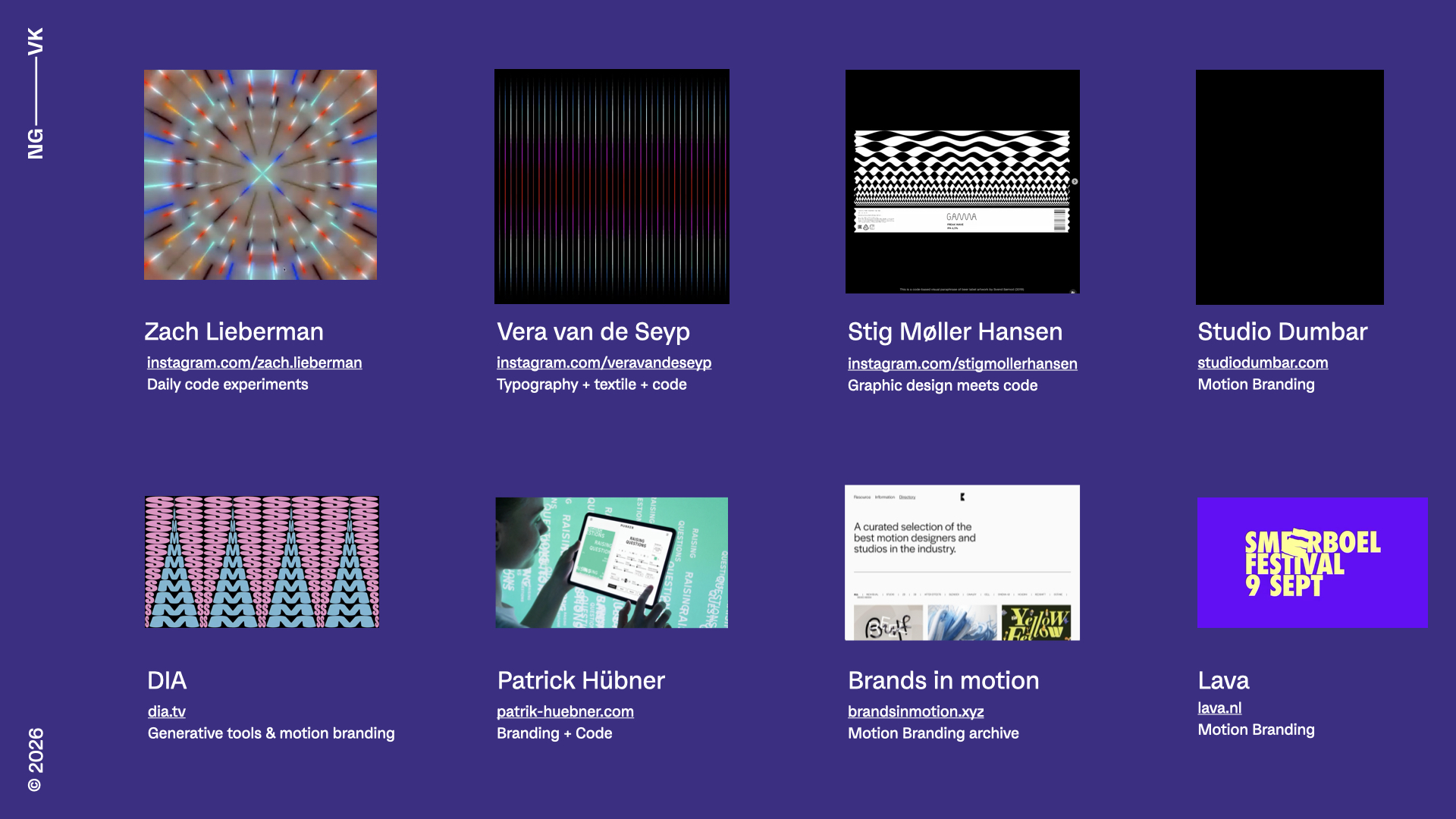 a list of resources around people in creative coding
