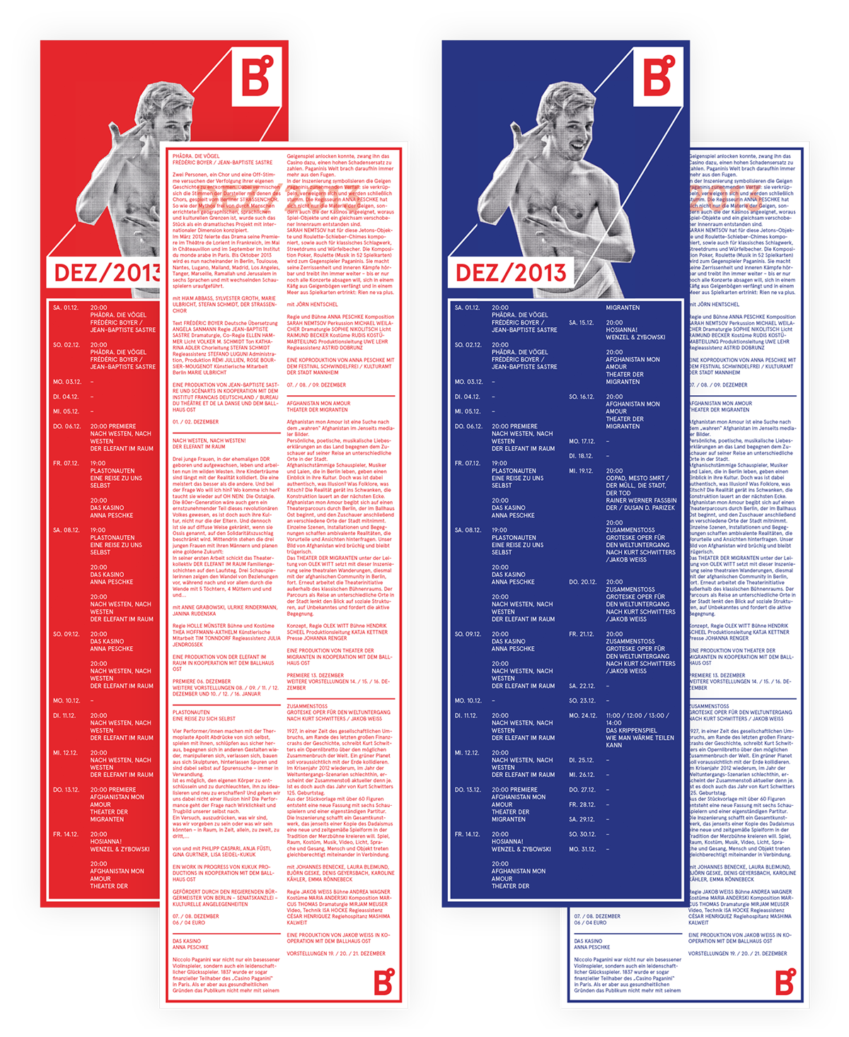 Ballhaus Ost Berlin colorful corporate design focusing on typography, layout and composition.