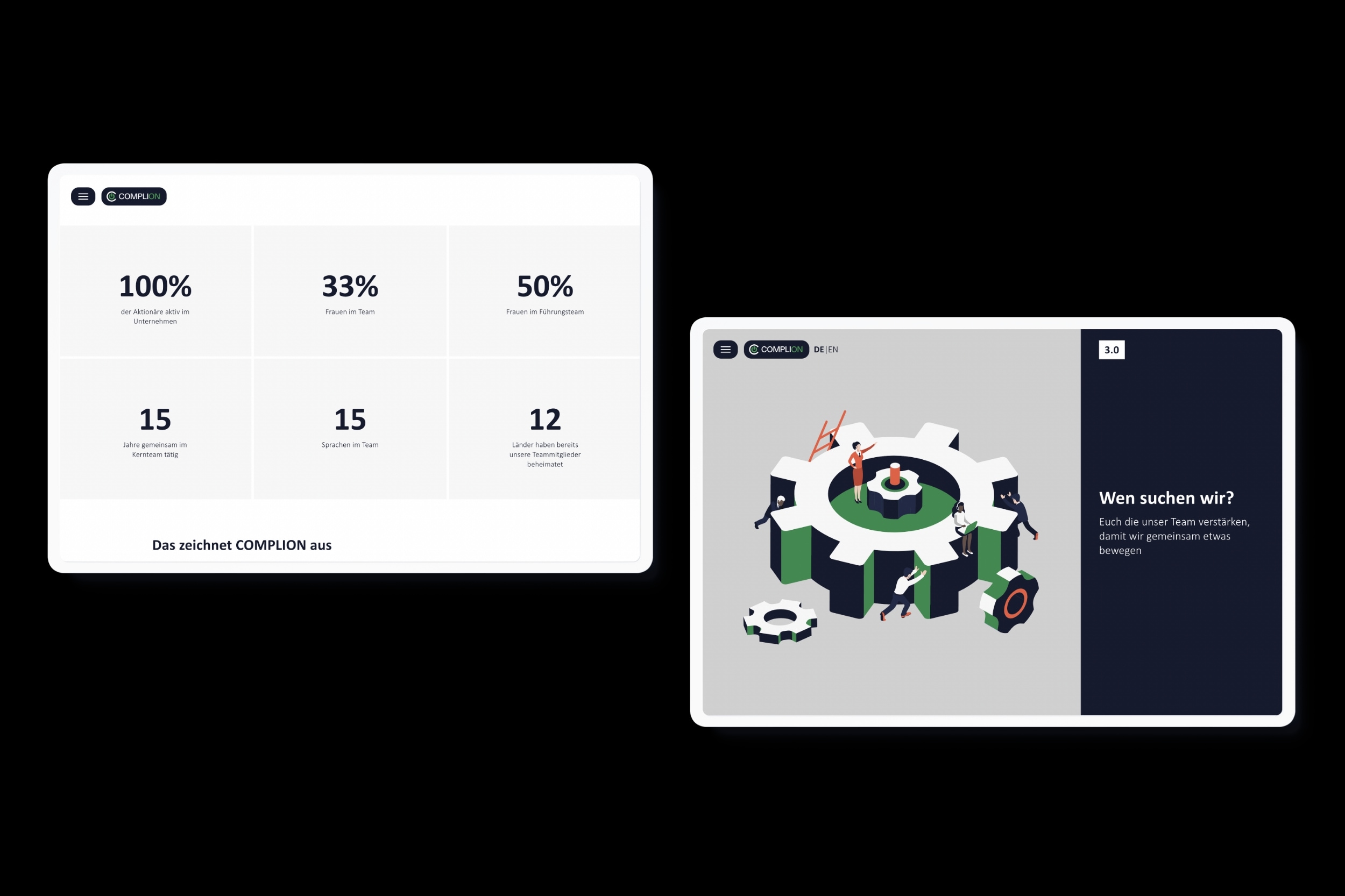 Website redesign for Complion with a clean grid layout and colorful isometric illustrations