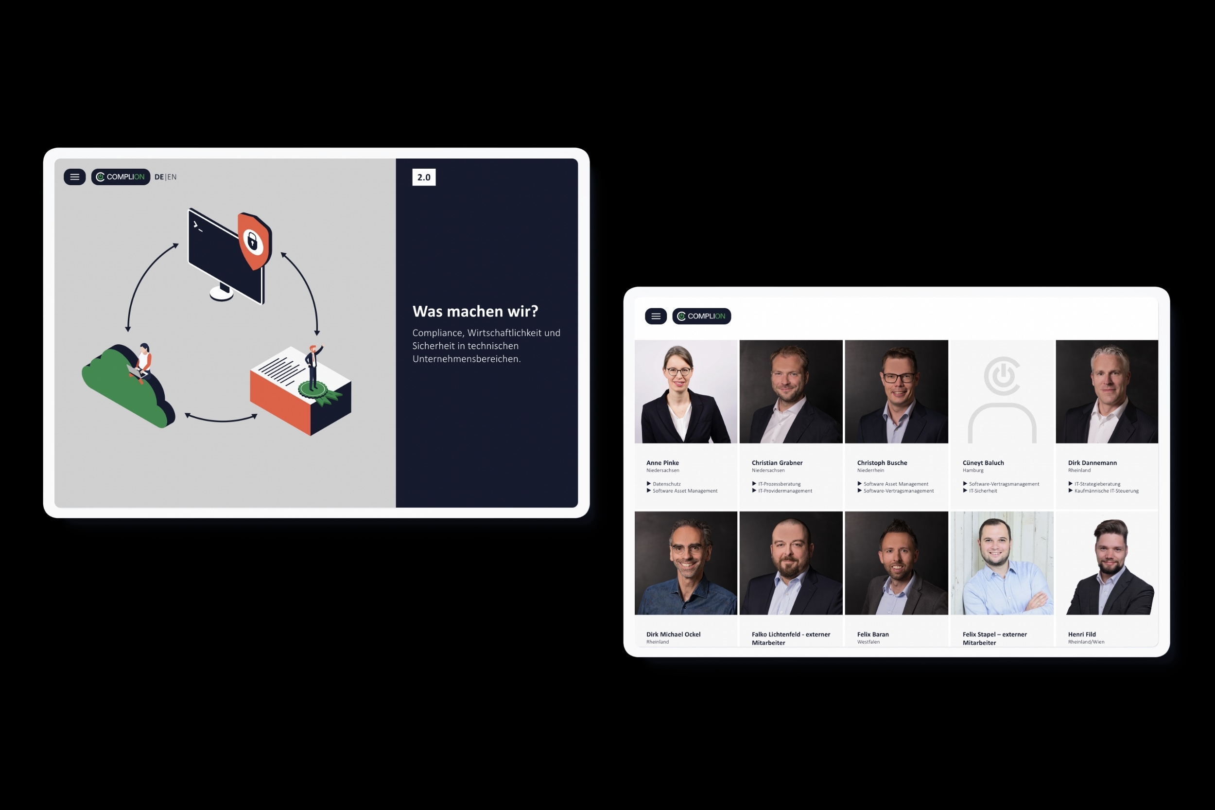 Website redesign for Complion with a clean grid layout and colorful isometric illustrations