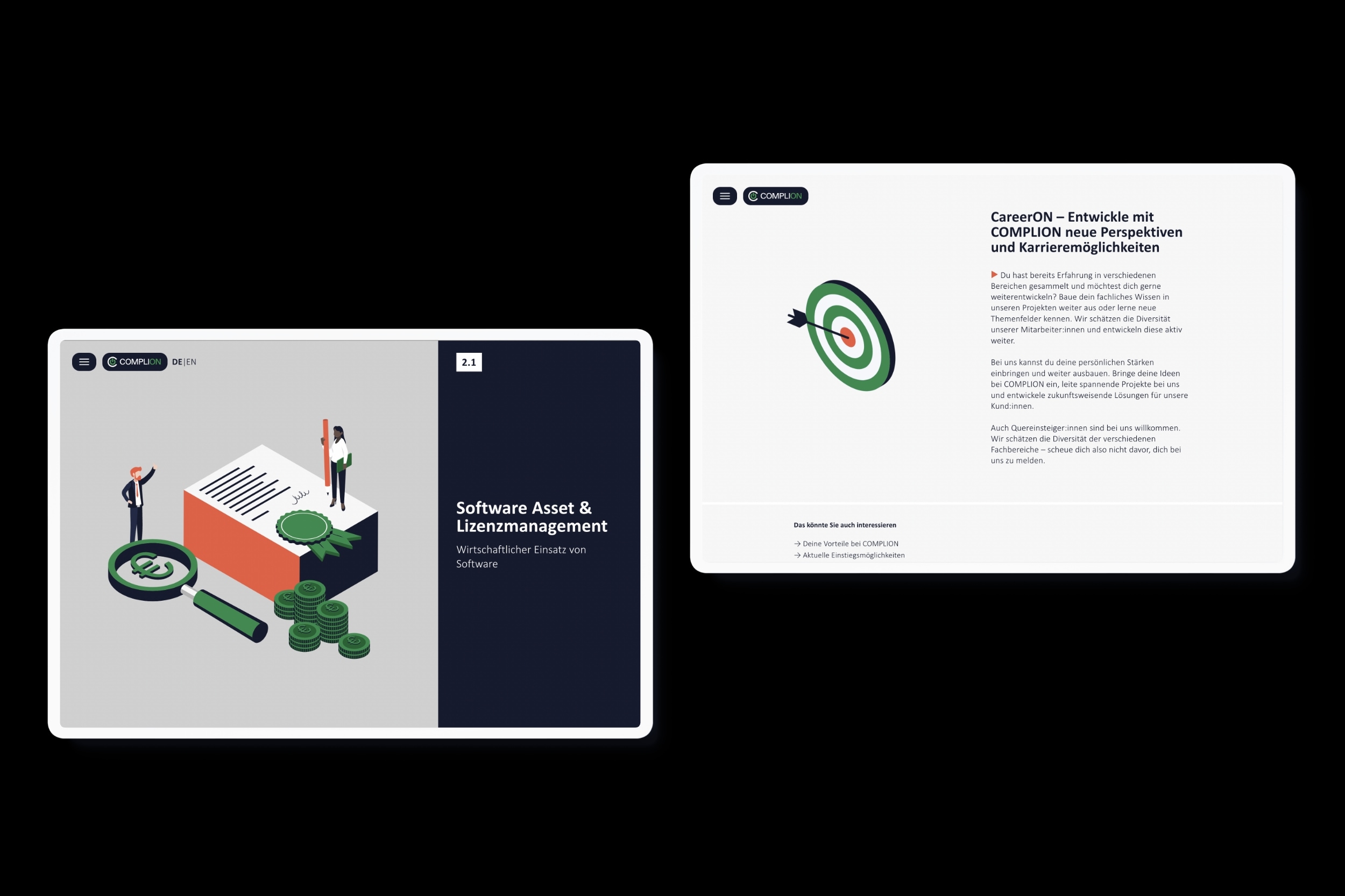 Website redesign for Complion with a clean grid layout and colorful isometric illustrations