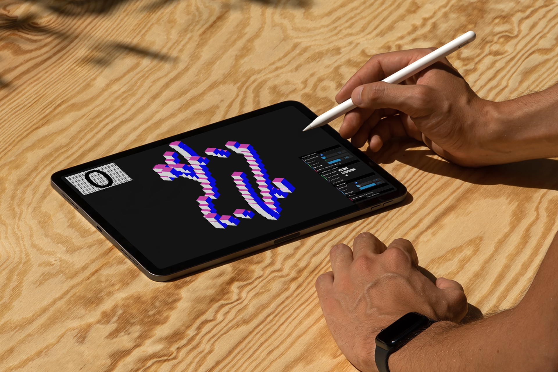 creative coding design generator on ipad for Future Campus Ruhr