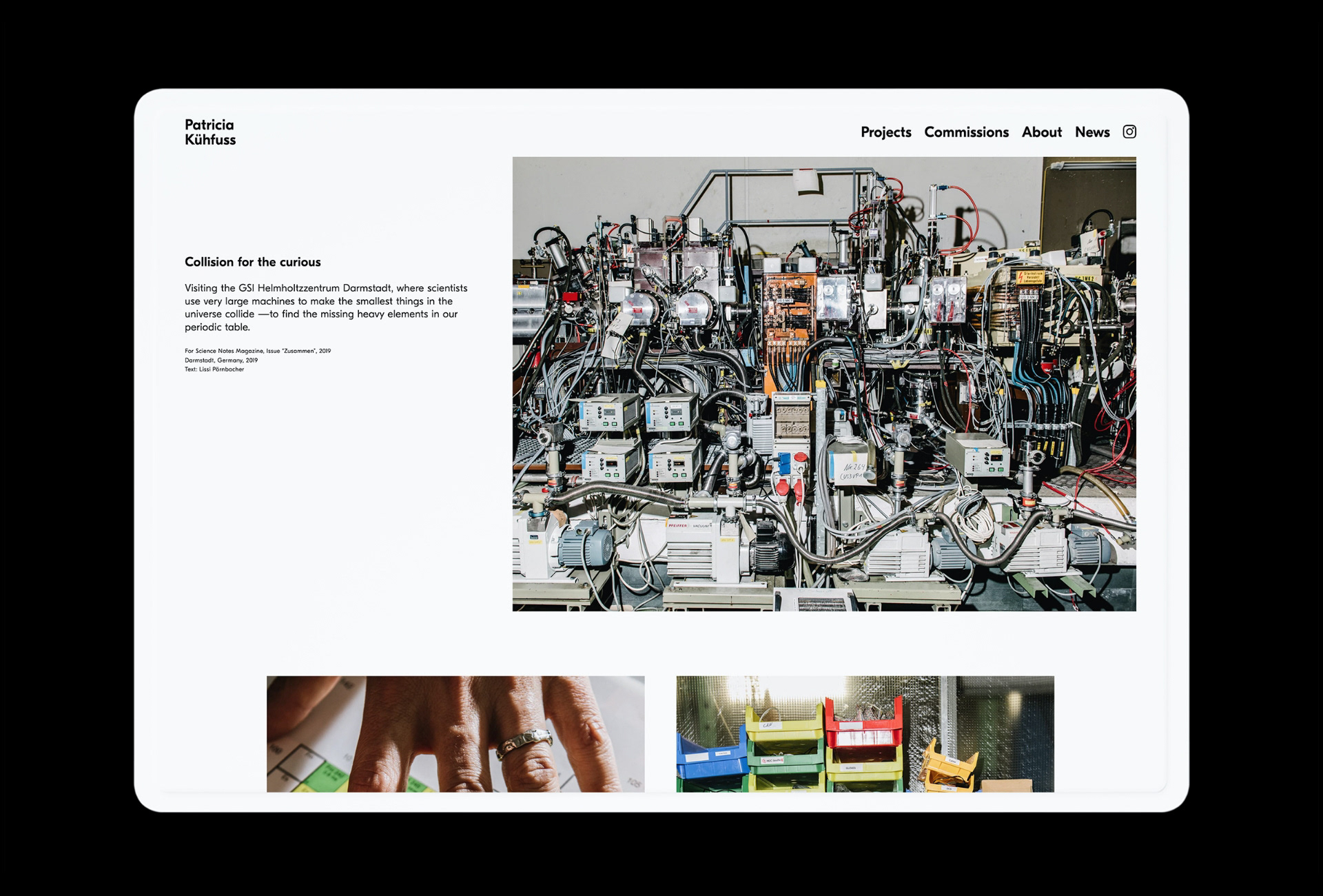 Patricia Kühfuss website layout