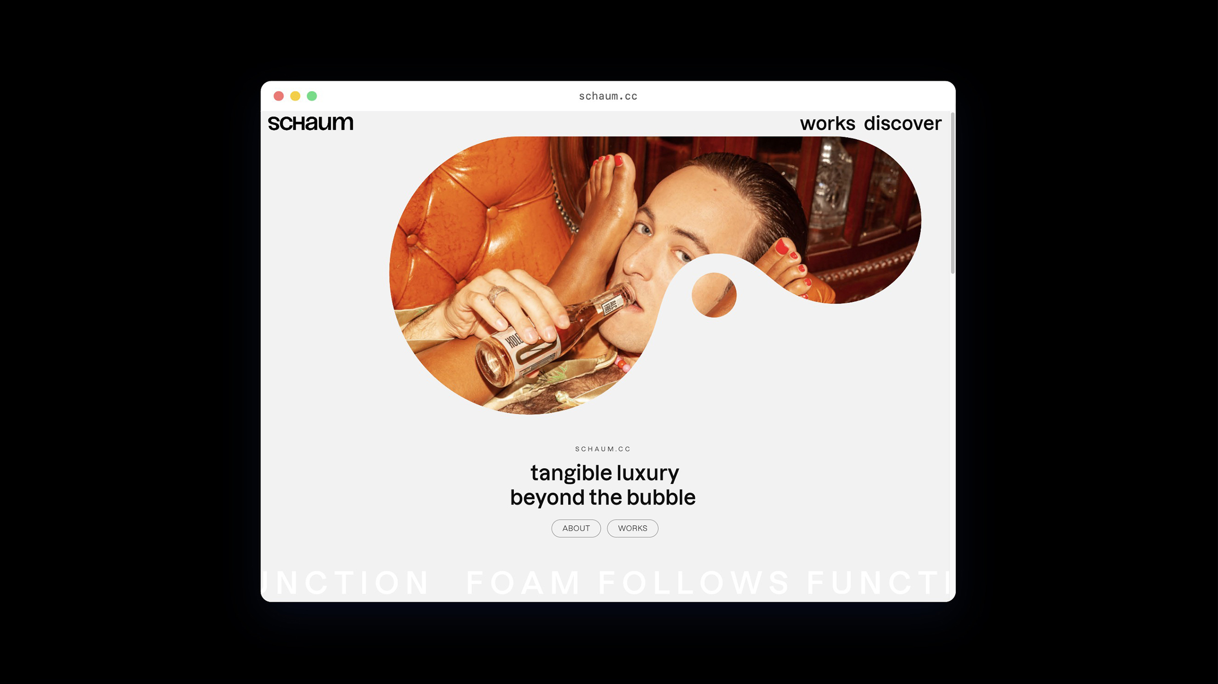 Interactive blob website header