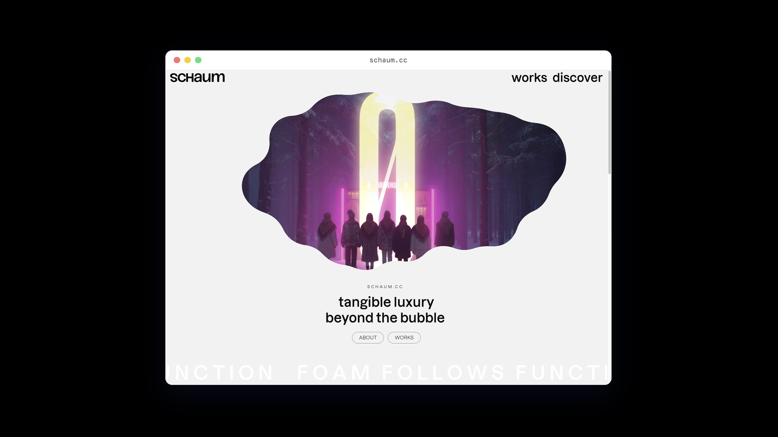 Neon lights in an interactive blob