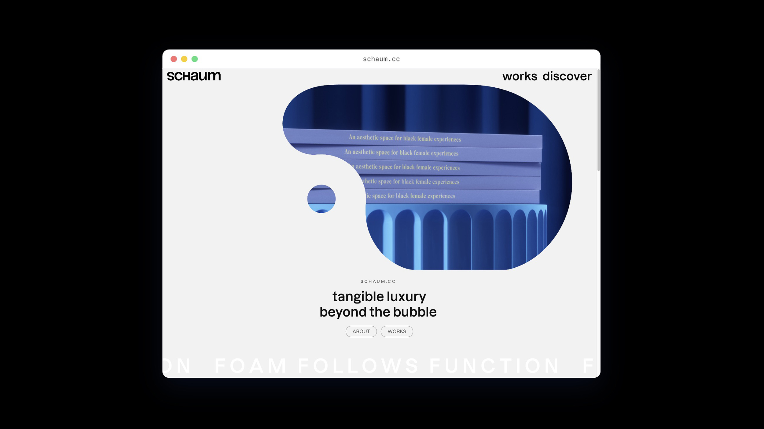 Blue paper in an interactive blob