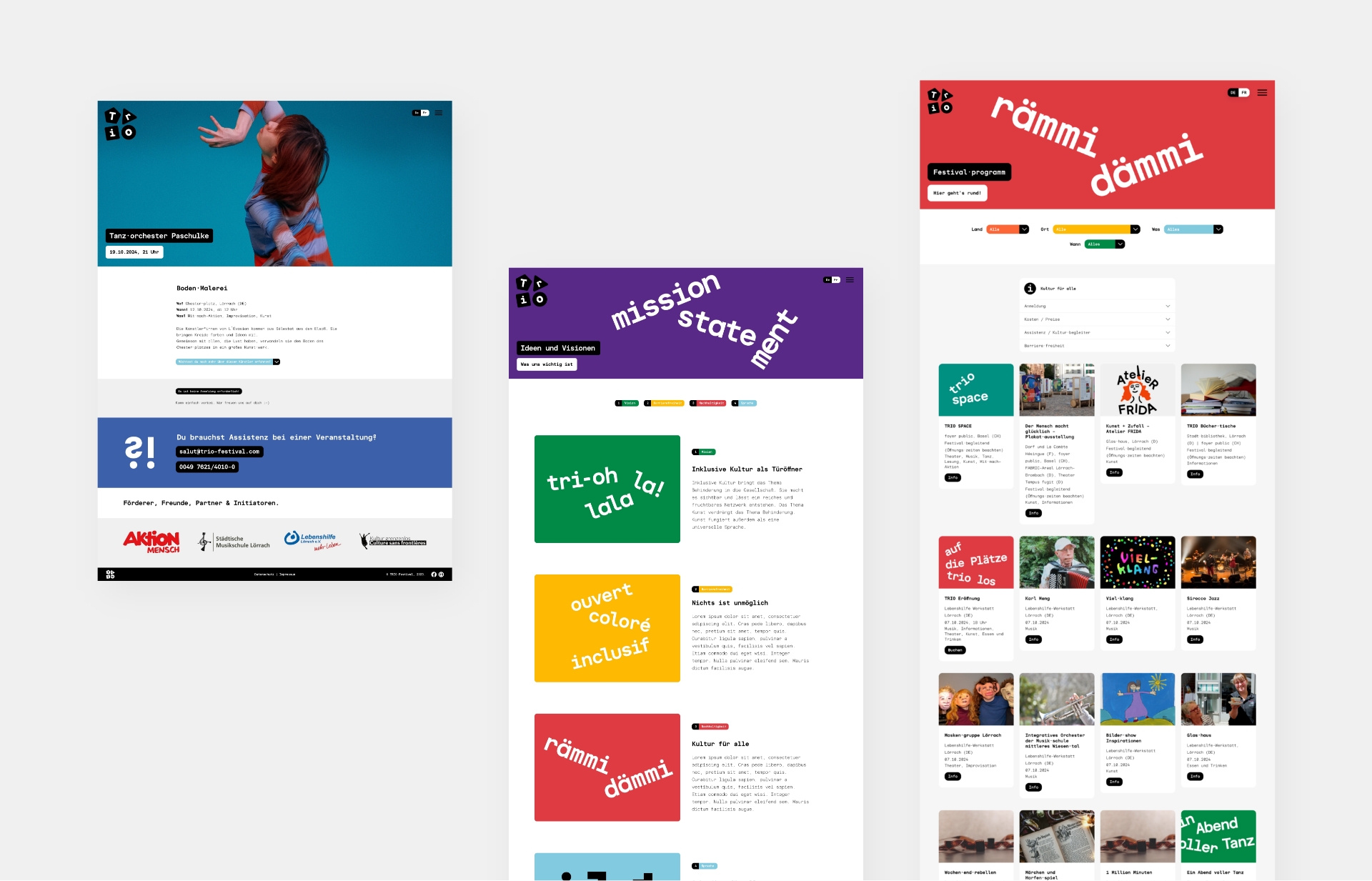 TRIO Festival Web-Layouts